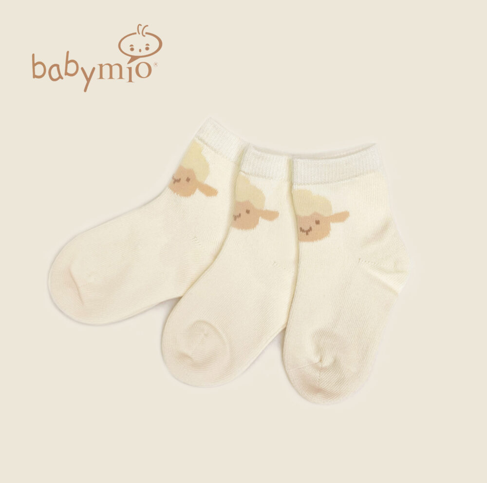 Babymio - Organic Cotton Series - Organic Cotton Sheep Shaped Baby Socks (3 pairs per box) (3-shoe set)