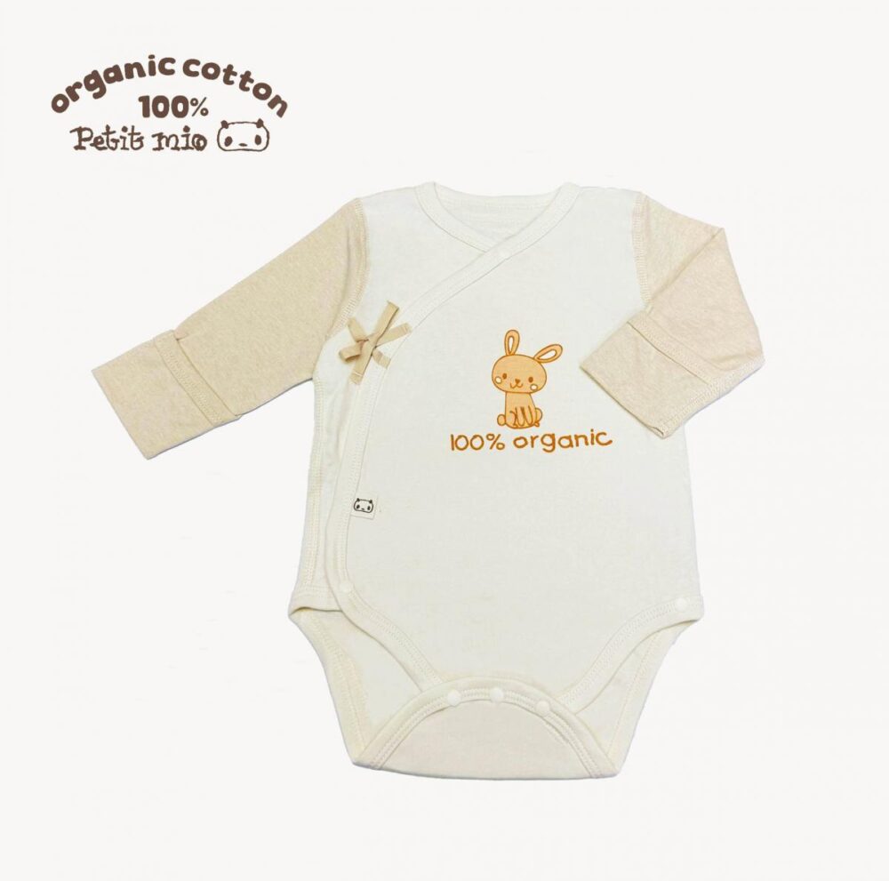 Petitmio – 100% Organic Cotton Long Sleeved Bodysuit (Rabbit) (Size 60~70)