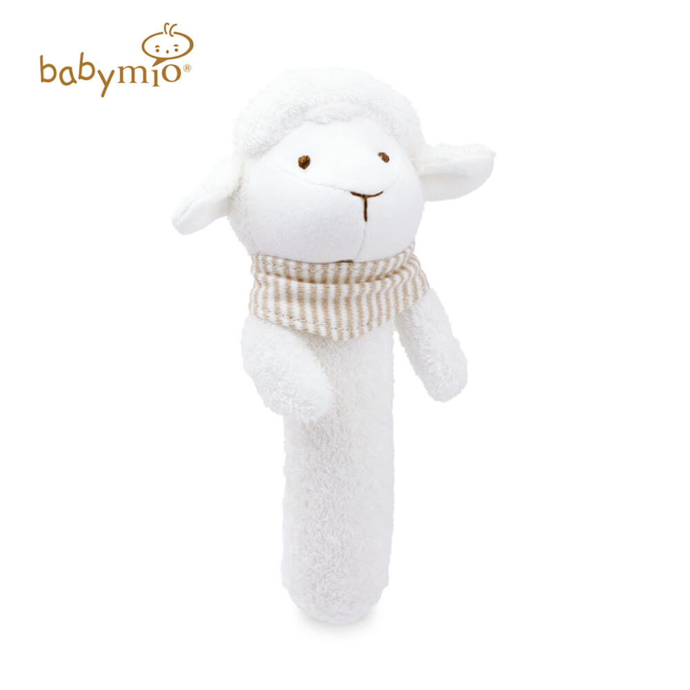 Babymio – 100％Organic Cotton Little Sheep Stick Rattle