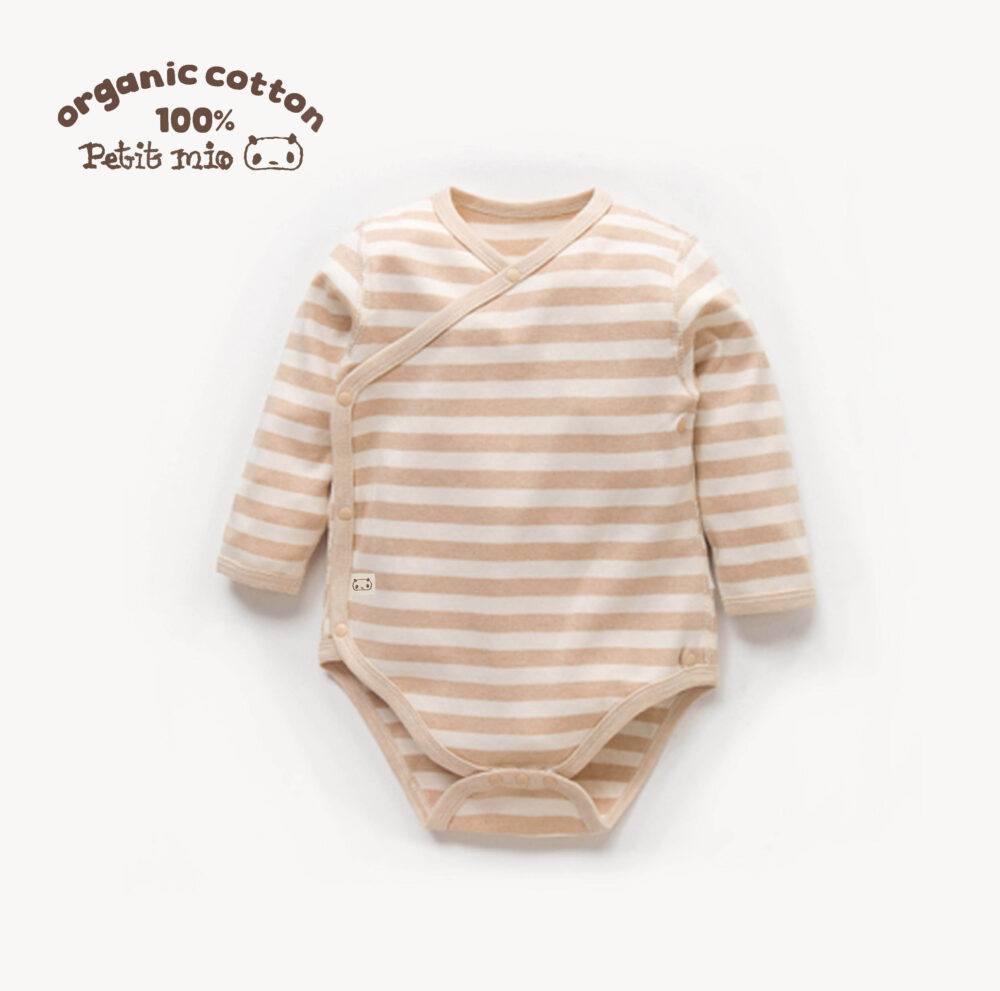 Petitmio – 100% Organic Cotton Long Sleeved Bodysuit (Size 60~70)