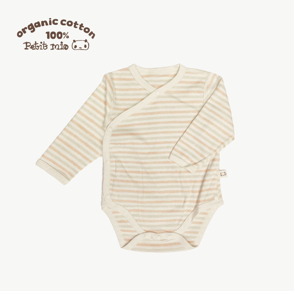 Petitmio – 100% Organic Cotton Long Sleeved Bodysuit (Size 70~80)